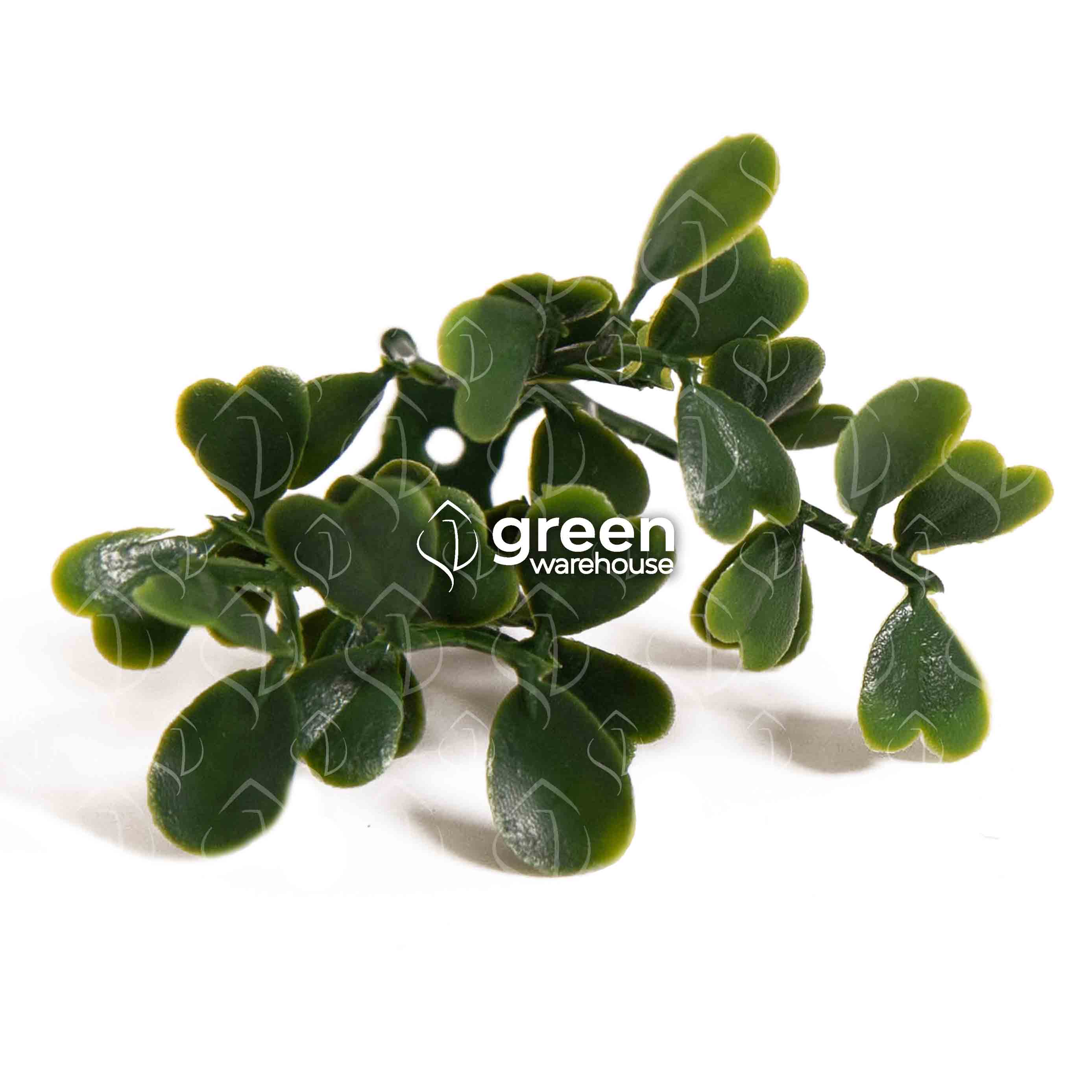 Boxwood Artificial Foliage has a small, dark green leaf and a pleasant texture. The foliage is ideal for spaces where a uniform appearance is required.