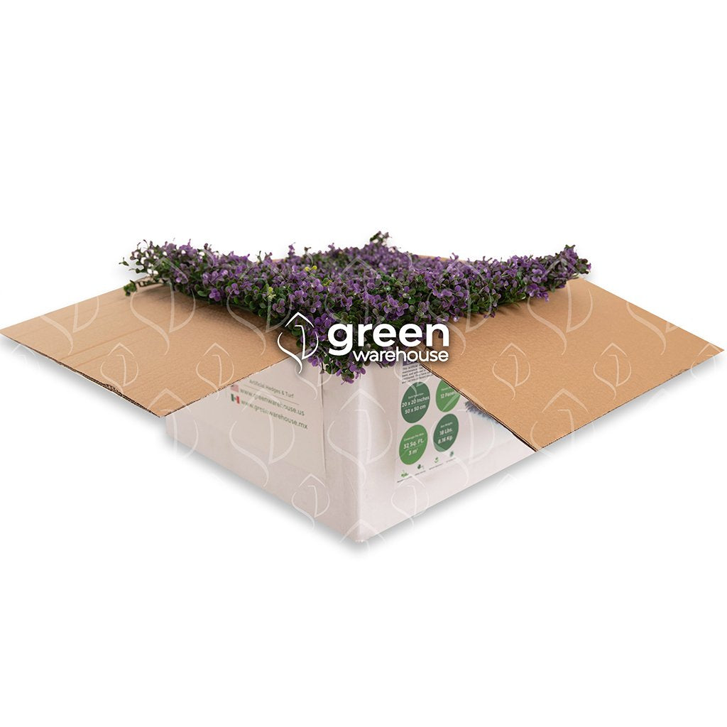 The lavender myrtle foliage for a green wall has small green leaves with purple tips that will brighten up any space. Ideal for combining with any other model through a custom foliage design.