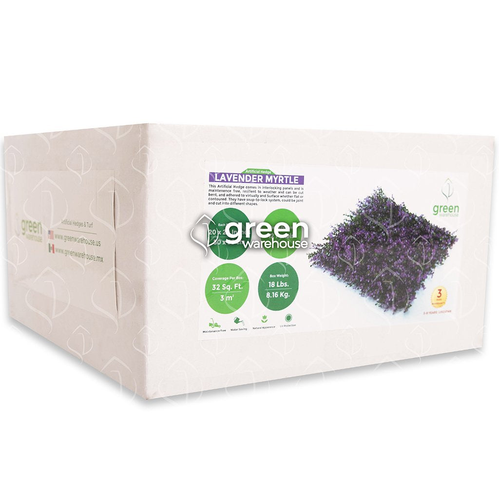 The purple myrtle foliage for a green wall has small green leaves with purple tips that will brighten up any space. Ideal to combine with any other model through a personalized foliage design.