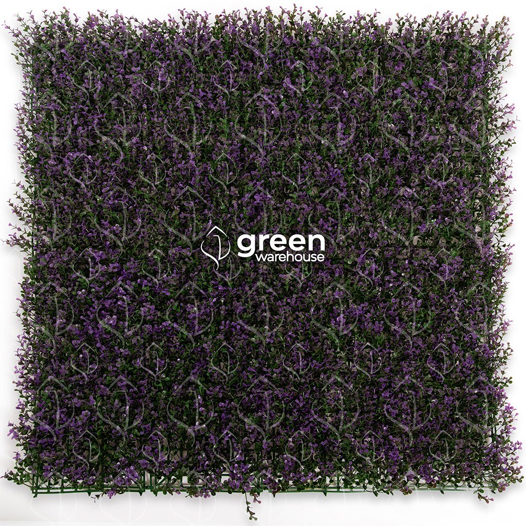 The lavender myrtle foliage for a green wall has small green leaves with purple tips that will brighten up any space. Ideal to combine with any other model through a personalized foliage design.
