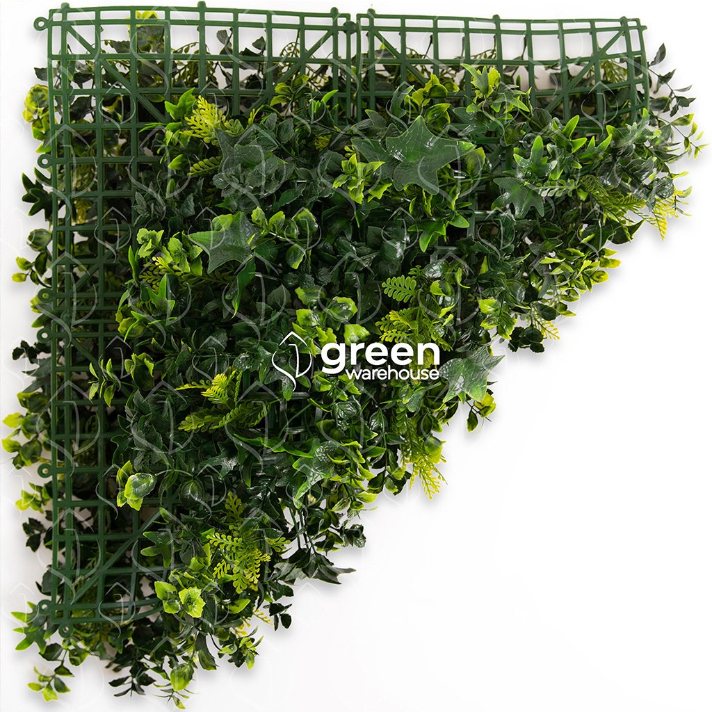 The Mixed Fern Artificial Foliage Panel is made up of three different ferns with textured leaves, varying in size and shades of green; it provides a natural look and makes it a unique and unrepeatable foliage.