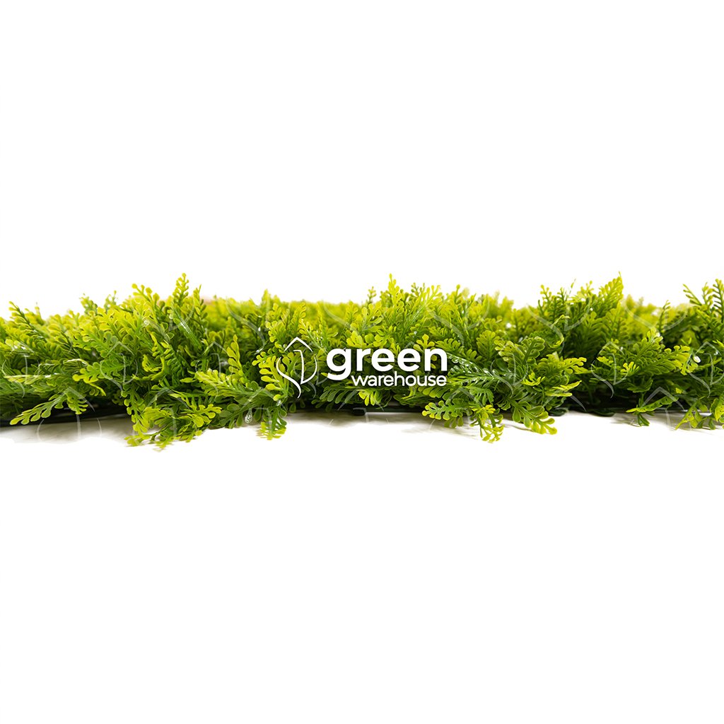 The Japanese Fern Artificial Foliage is characterized by its textured finish with a greenish-yellow color to achieve the fresh appearance of a fern.