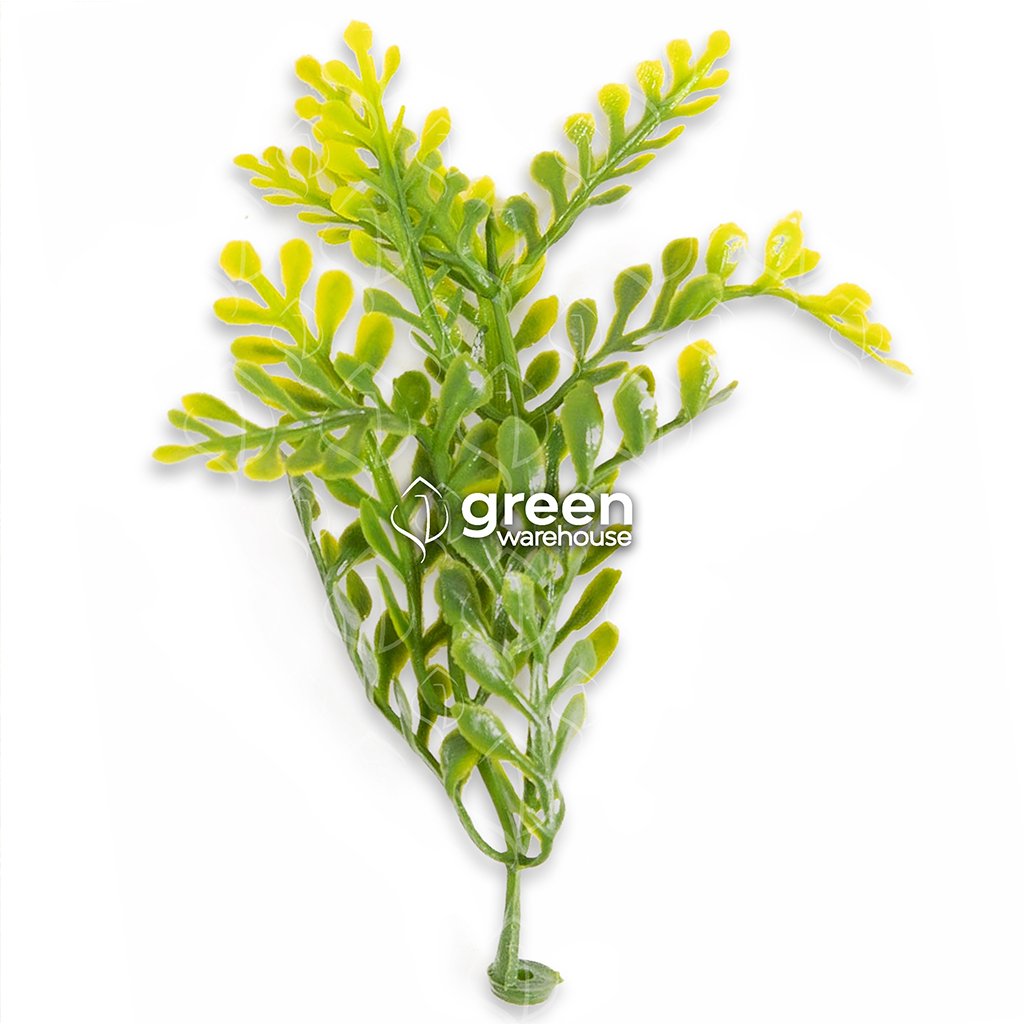The Japanese Fern Artificial Foliage is characterized by its textured finish with a greenish-yellow color to achieve the fresh appearance of a fern.