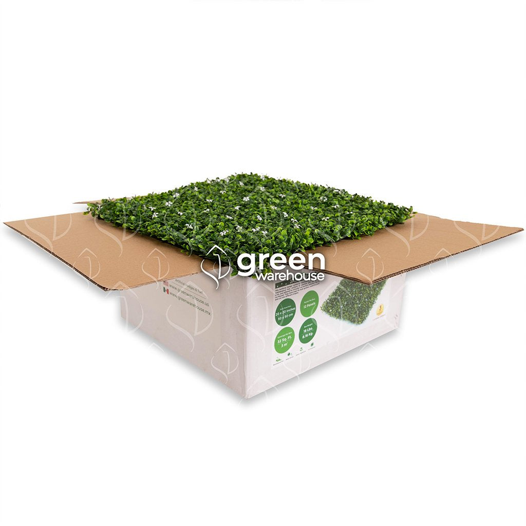Artificial Jasmine Foliage is ideal for sober and elegant decorations thanks to its small dark green and bright green leaves, complemented by discreet white flowers that offer a fresh and natural look. It is a Foliage that on its own can give life to Green Walls, however, it is also the favorite to combine with foliage of other colors and further highlight the white flower of this Jasmine Foliage. We ship all over the USA.