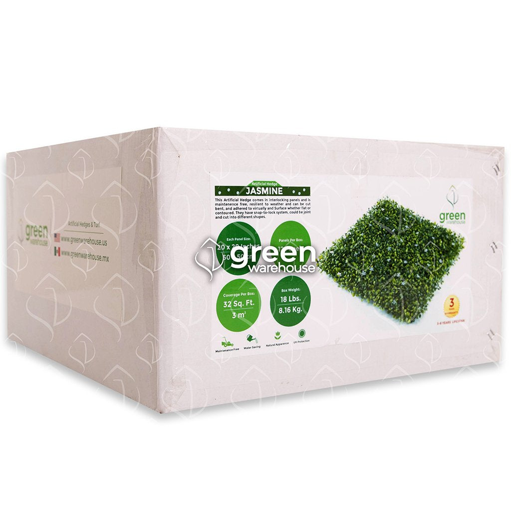 The Artificial Jasmine Foliage is ideal for sober and elegant decorations thanks to its small dark green and bright green leaves, complemented by discreet white flowers that offer a fresh and natural appearance. It is a Foliage that on its own can give life to Green Walls, however, it is also the favorite to combine it with foliage of other colors and further highlight the white Flower of this Jasmine Foliage. We ship all over the USA.
