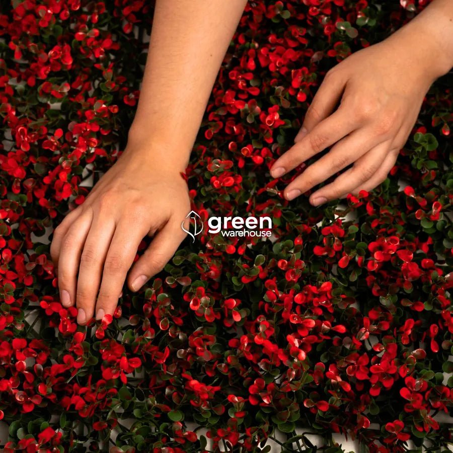 Red Myrtle - Artificial Hedge Panel for Green Walls - 40"x40" (10.76 sqft)