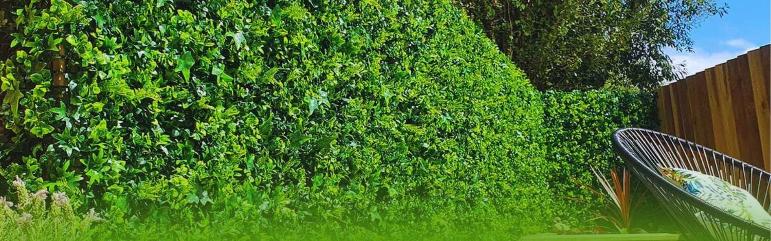 UV-protected artificial green wall panel installed outdoors, showing vibrant greenery and long-lasting texture after years of use