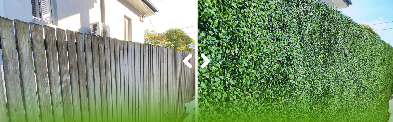 Worn wood fence? Discover how to instantly transform it with artificial greenery