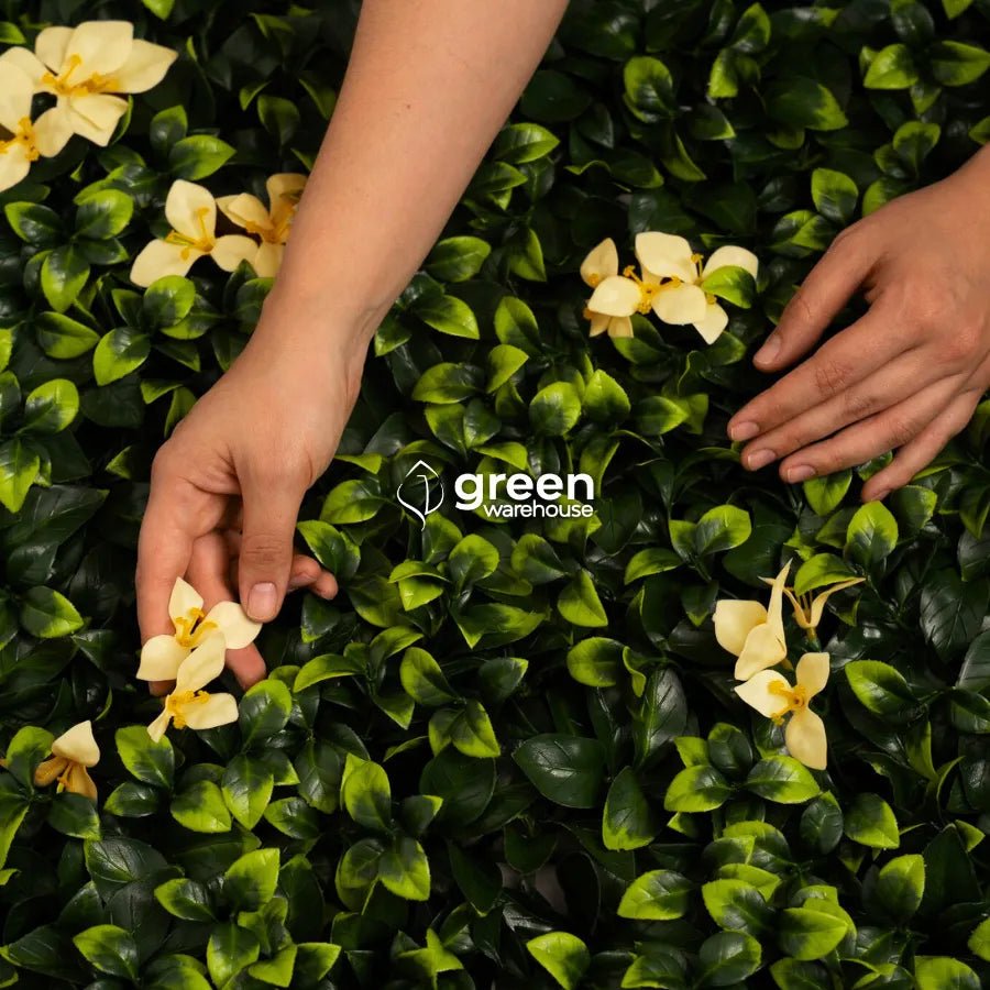 Gardenia Flower - Artificial Hedge Panel for Green Walls - 40&quot;x40&quot; (10.76 sqft)