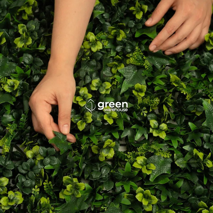 Mixed Fern - Artificial Hedge Panel for Green Walls - 40&quot;x40&quot; (10.76 sqft)