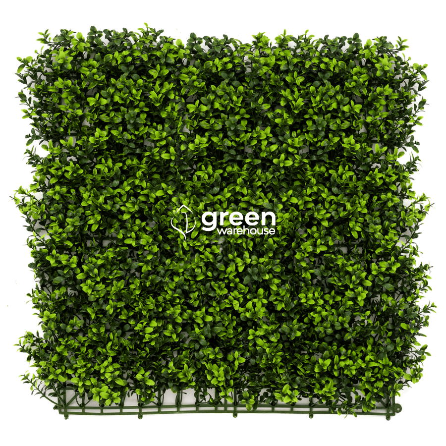 Myrtle Leaf Artificial Hedge Panel 40x40 with UV-resistant foliage, premium fake plant wall panel ideal for garden screens, patio décor, and outdoor greenery walls