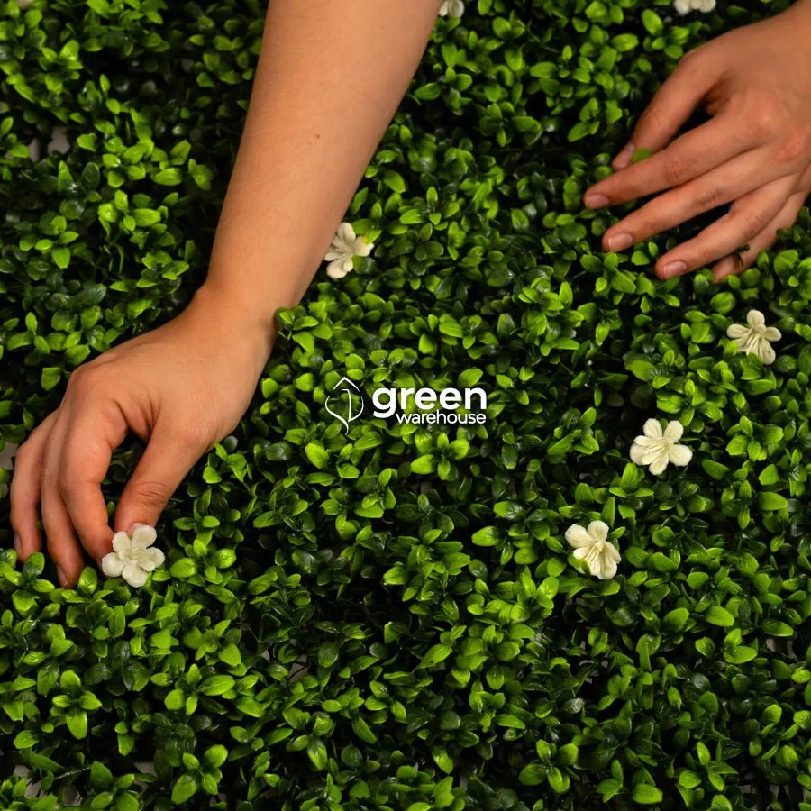 Myrtle Flower - Artificial Hedge Panel for Green Walls - 40&quot;x40&quot; (10.76 sqft)