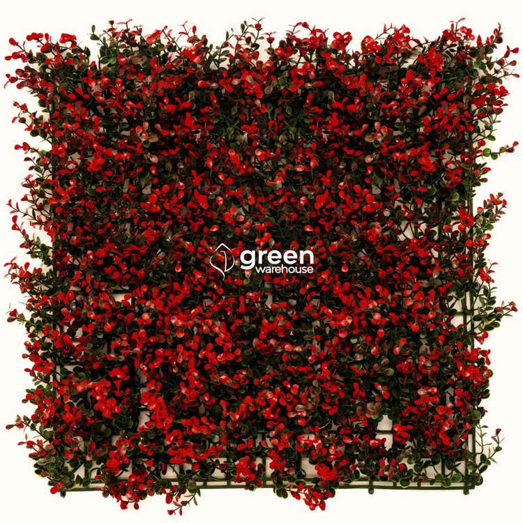 Red Myrtle  - Artificial Hedge Panel for Green Walls - 40"x40" (10.76 sqft)