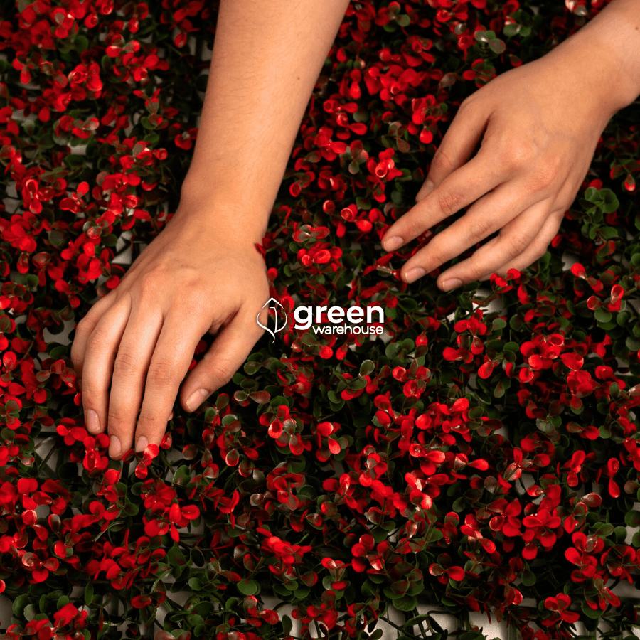 Red Myrtle  - Artificial Hedge Panel for Green Walls - 40&quot;x40&quot; (10.76 sqft)