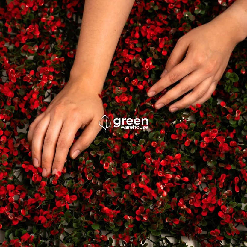 Red Myrtle  - Artificial Hedge Panel for Green Walls - 40"x40" (10.76 sqft)