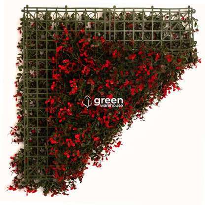 Red Myrtle  - Artificial Hedge Panel for Green Walls - 40&quot;x40&quot; (10.76 sqft)
